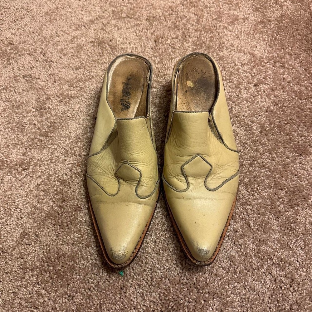 Vintage‎ Western Tan Mules